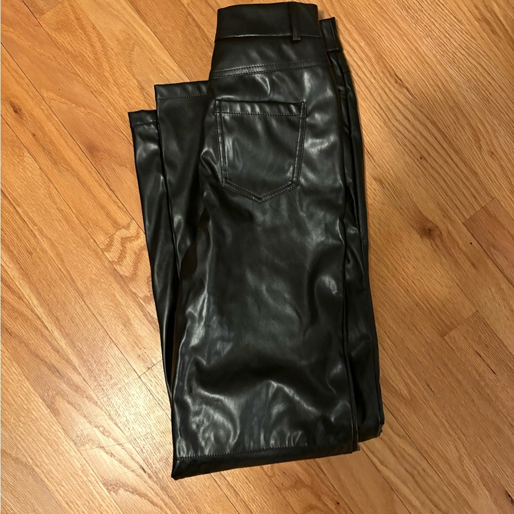Faux Leather black high waisted pants